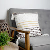 Hand-Woven White/Brown/Yellow Boho Decorative Throw Pillow - 18" x 17"